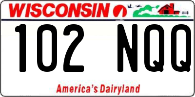 WI license plate 102NQQ