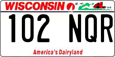 WI license plate 102NQR