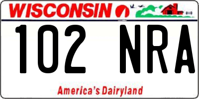 WI license plate 102NRA