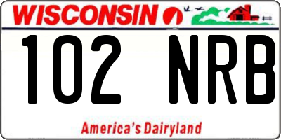 WI license plate 102NRB