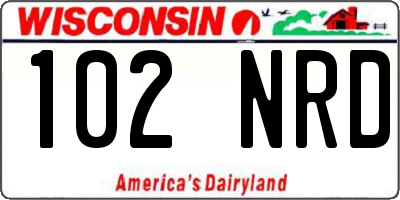 WI license plate 102NRD