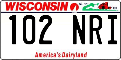 WI license plate 102NRI