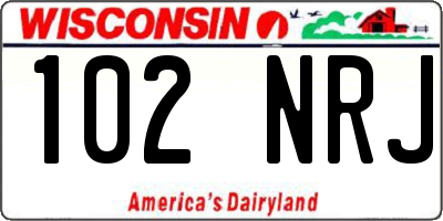 WI license plate 102NRJ