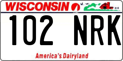 WI license plate 102NRK