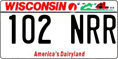 WI license plate 102NRR