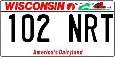 WI license plate 102NRT