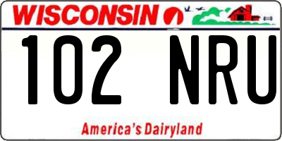 WI license plate 102NRU
