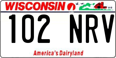 WI license plate 102NRV