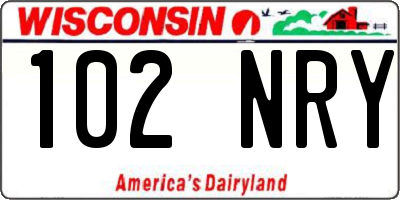 WI license plate 102NRY