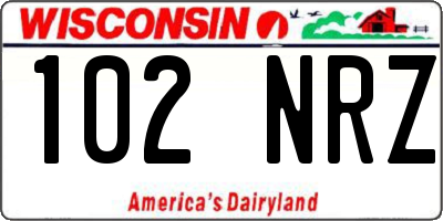 WI license plate 102NRZ