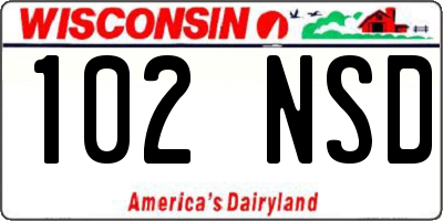 WI license plate 102NSD