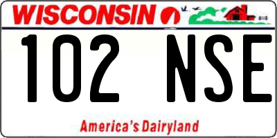WI license plate 102NSE