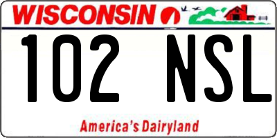 WI license plate 102NSL