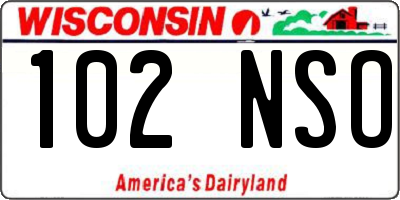WI license plate 102NSO