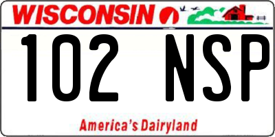 WI license plate 102NSP