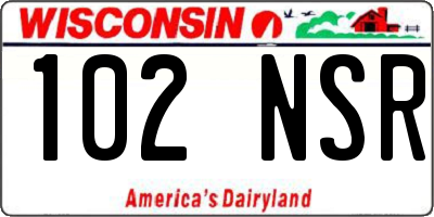 WI license plate 102NSR