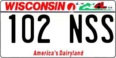 WI license plate 102NSS