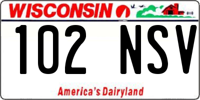 WI license plate 102NSV