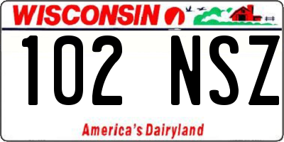 WI license plate 102NSZ