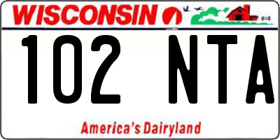 WI license plate 102NTA