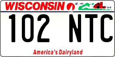 WI license plate 102NTC