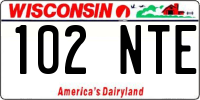 WI license plate 102NTE