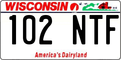 WI license plate 102NTF
