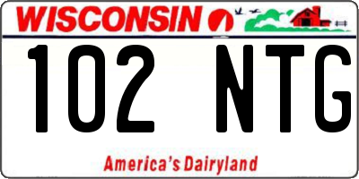 WI license plate 102NTG