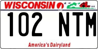 WI license plate 102NTM