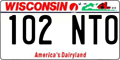 WI license plate 102NTO