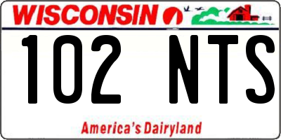 WI license plate 102NTS