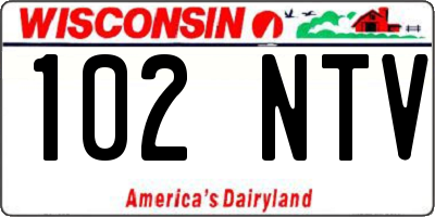 WI license plate 102NTV