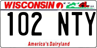 WI license plate 102NTY