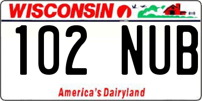 WI license plate 102NUB