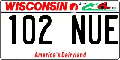WI license plate 102NUE