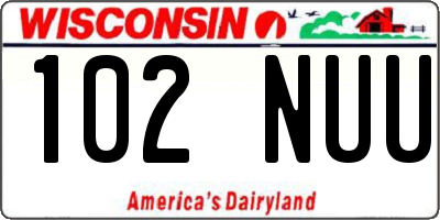 WI license plate 102NUU