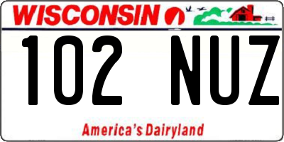 WI license plate 102NUZ