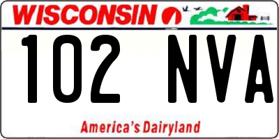 WI license plate 102NVA