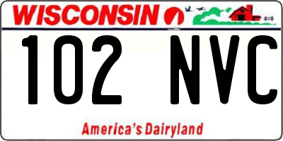 WI license plate 102NVC