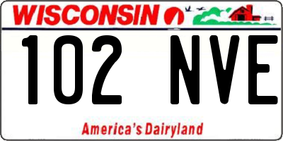 WI license plate 102NVE