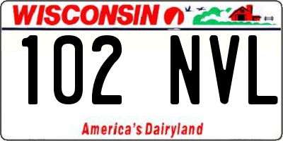 WI license plate 102NVL
