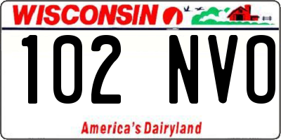WI license plate 102NVO