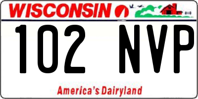 WI license plate 102NVP