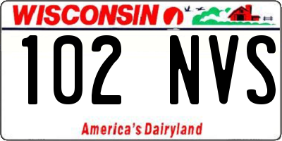WI license plate 102NVS