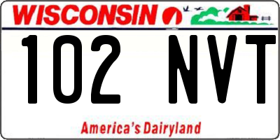 WI license plate 102NVT