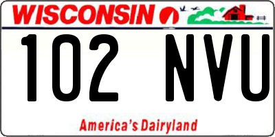 WI license plate 102NVU