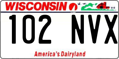 WI license plate 102NVX