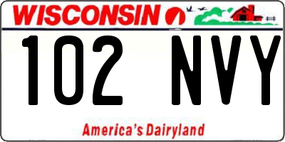 WI license plate 102NVY