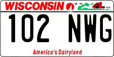 WI license plate 102NWG