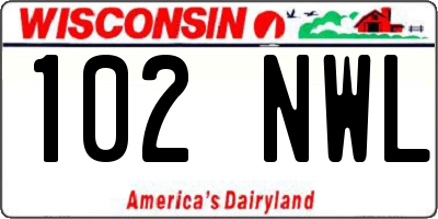 WI license plate 102NWL